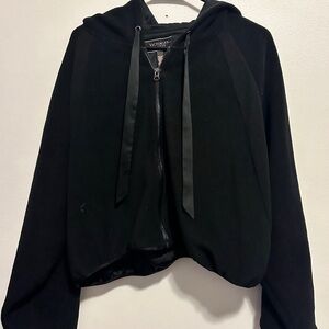 Victoria's Secret Black Bomber Jacket Sleek Tailored Design